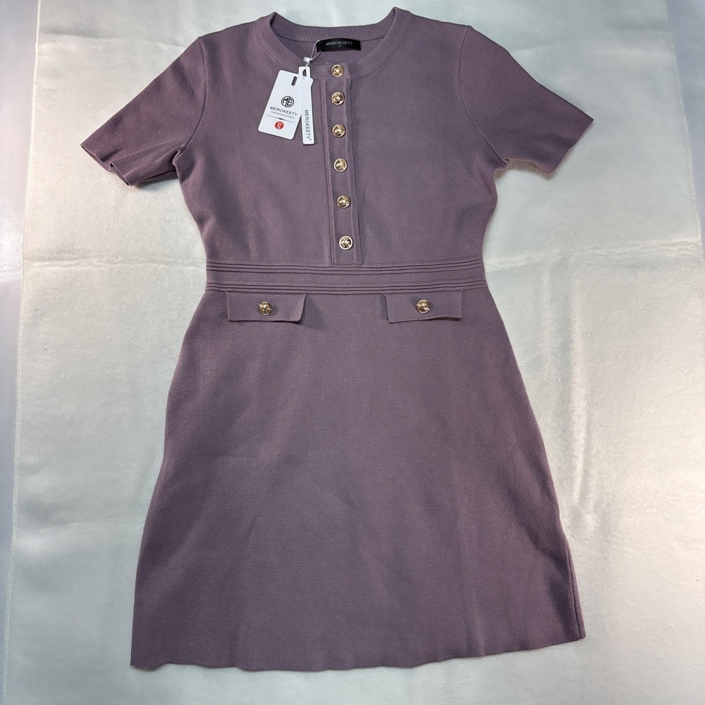 MEROKEETY‎ Women's Knit Bodycon Sweater Dress Size Small NWT